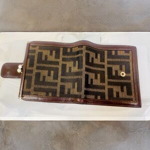 Fendi Bifold Wallet with Brown and Black Logo Design